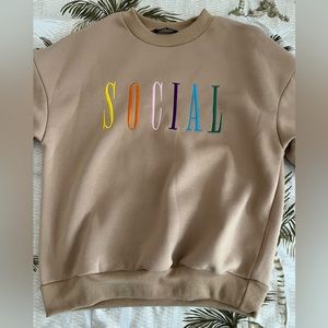 Shein embroidered sweatshirt